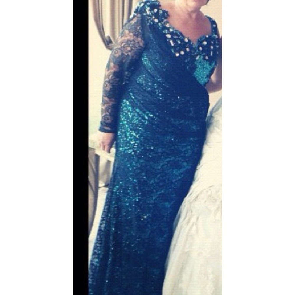 Sequin and lace mother of the bride gown